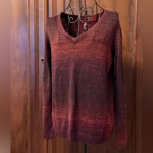 Prana Maroon and Black Knit Sweater